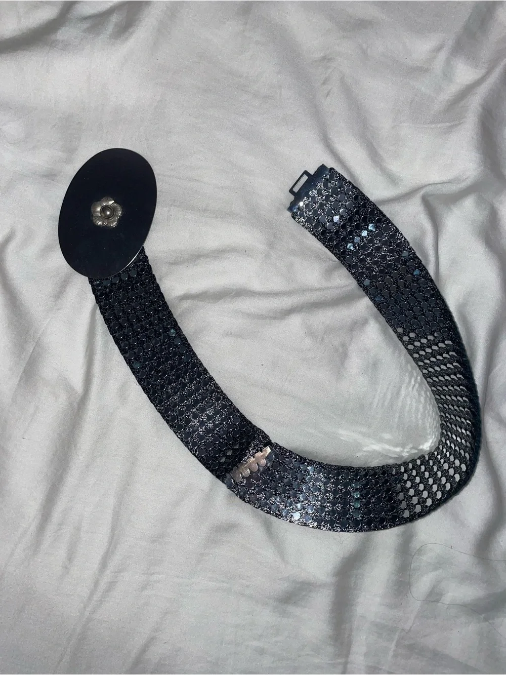 Black Sequin Stretch Belt